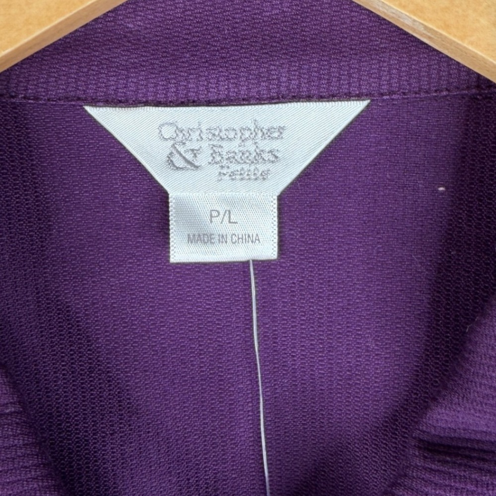 New Christopher & Banks Button‎ Down Jacket size Petite Large Purple - Picture 2 of 8